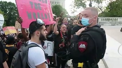 Black rights protests in Rhode Island as officers take a knee