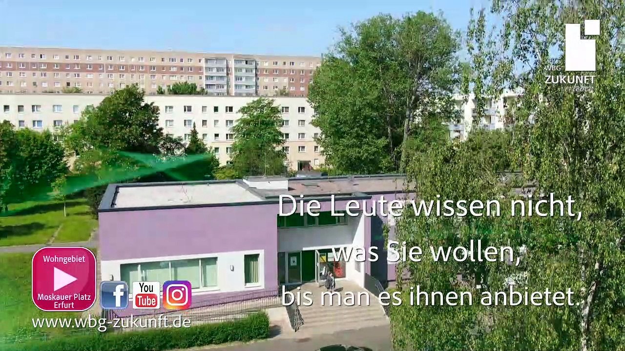 Das Wohngebiet Moskauer Platz in Erfurt - WBG Zukunft eG - Karrideo Imagefilm-Produktion©®™