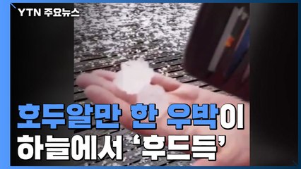 호두알만 한 우박이 하늘에서 '후드득' / YTN