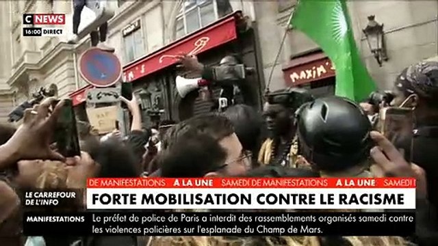 Racisme et violence : Malgré les interdictions plusieurs manifestations se déroulent en ce moment dont une à Paris, Place de la Concorde face à un important dispositif de sécurité