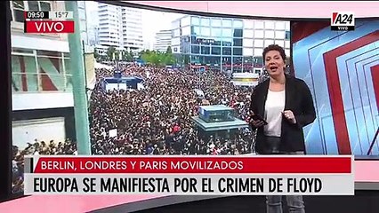 Video herunterladen: Se realizan manifestaciones en todo el mundo por la muerte de Floyd