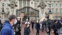 Black Lives Matter protesters demand for justice outside Buckingham Palace