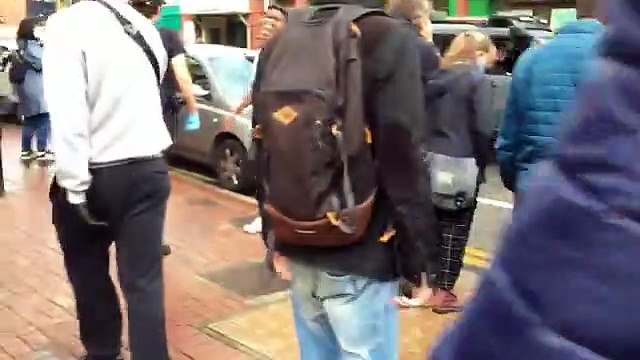 Black Lives Matter protestors march down West Street