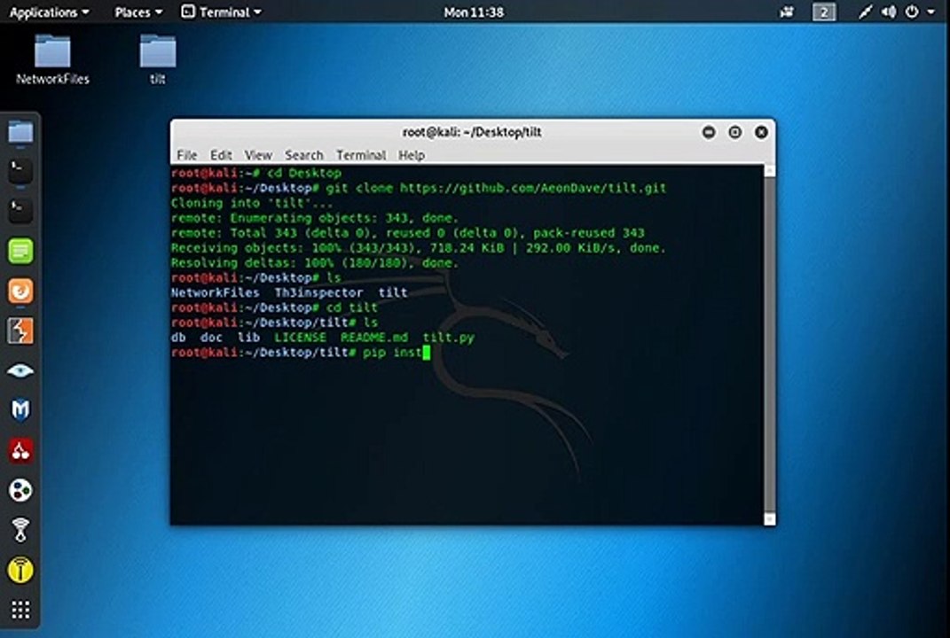 Tilt terminal IP lookup tool - Kali Linux