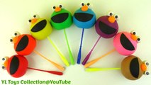 Fun Learning Shapes and Colours with Play Doh Elmo Rainbow Lollipops fun for kids