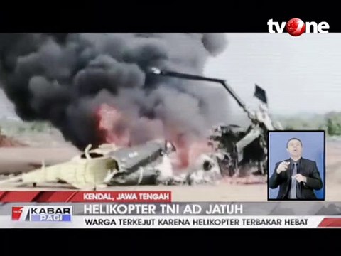Helikopter TNI AD Jatuh di Kendal, 4 Kru Tewas dan 5 Terluka