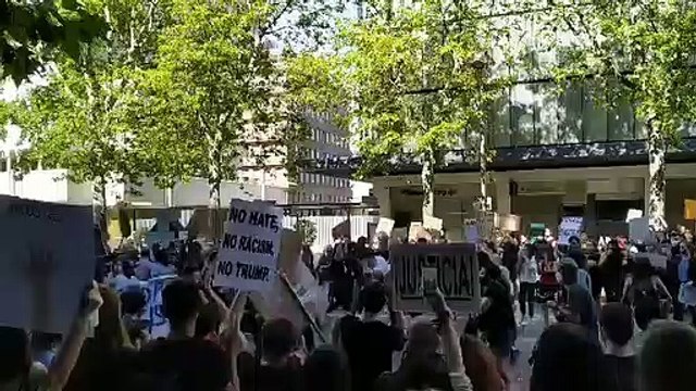 Concentración ante la embajada de EEUU en Madrid