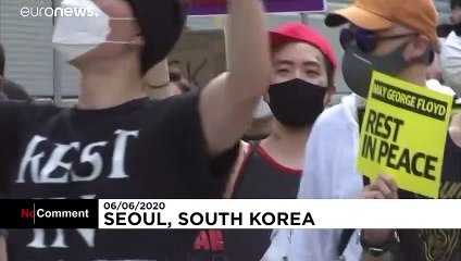 یادبود جورج فلوید و اعتراض به تبعیض نژادی در سئول
