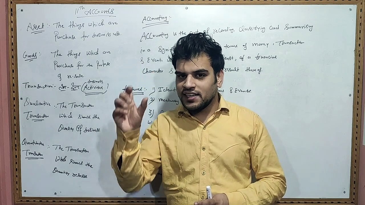 CBSE -11th -- ACCOUNTS -- Unit -1 (Accounting Definition) lecture -2   By Rajan sir