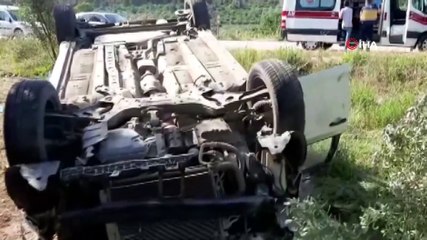 Direksiyon hakimiyetini kaybetti, zeytinliğe uçtu: 2 yaralı