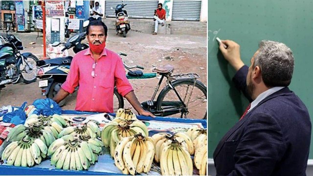 Telugu Teacher Lost His Job, Selling Bananas In Nellore