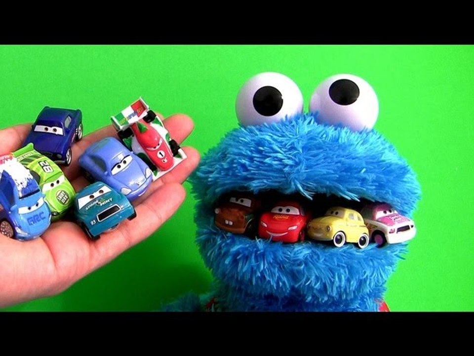 Cookie Monster Eats Cars Lightning McQueen Micro Drifters Mater Count N