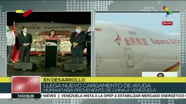Venezuela recibe cargamento con ayuda médica proveniente de China