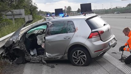 E42 Accident Froyennes la voiture à contre sens