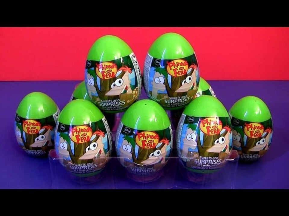 Huge Phineas and Ferb Toy Surprise Eggs Easter Huevos Sorpresa by