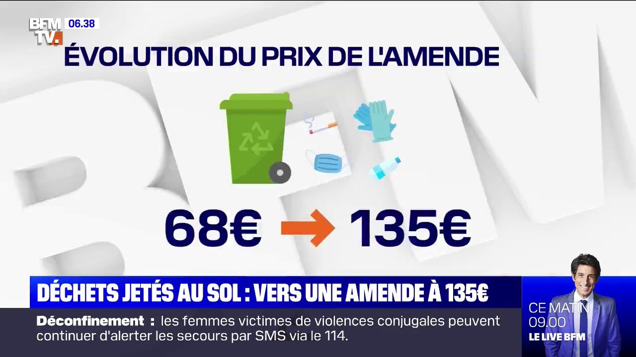 Déchets jetés au sol: vers une amende à 135 euros