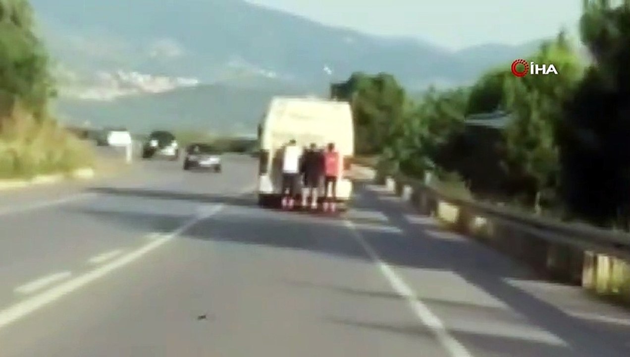 Patenci gençlerin tehlikeli oyunu böyle görüntülendi