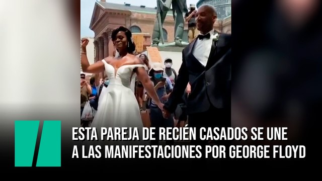Esta pareja de recién casados se une a las manifestaciones por George Floyd