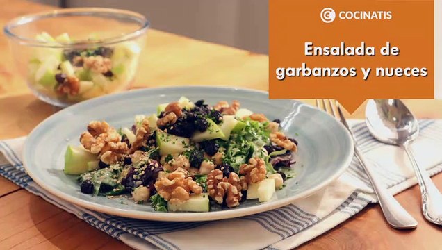 ENSALADA de GARBANZOS y NUECES Una ensalada completa de LEGUMBRES, FRUTA y FRUTOS SECOS- Cocinatis