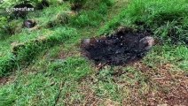 Prehistoric stone circle damaged by campfires in Derbyshire, UK