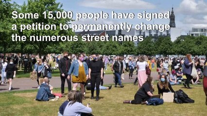 Video herunterladen: Protesters react to activists changing Glasgow street names linked to slavery