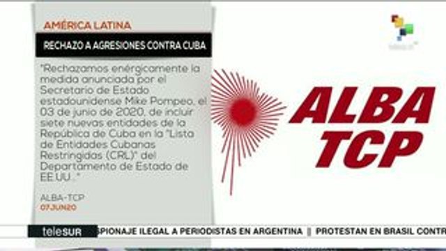 Rechaza ALBA sanciones de EE.UU. a Cuba