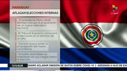 Por la pandemia pospone gobierno paraguayo elección interna para 2021
