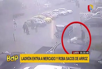 Lurín: Hombre roba sacos de arroz y de azúcar por necesidad