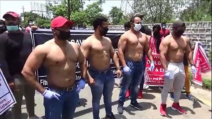 Haridwar में जिम खोलने की मांग को लेकर अनोखा प्रदर्शन