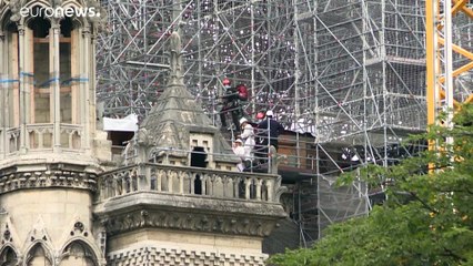 Notre Dame wird von Gerüst befreit