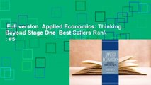Full version  Applied Economics: Thinking Beyond Stage One  Best Sellers Rank : #5