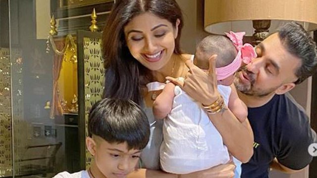 Shilpa Shetty ने बर्थडे पर दिखाई बेटी Samisha की झलक, Raj Kundra और Viaan संग काटा केट | FilmiBeat