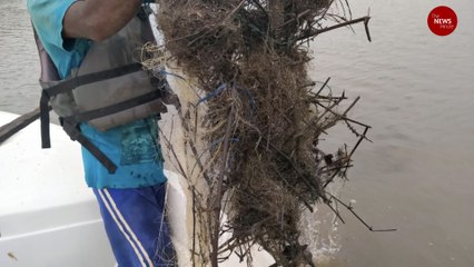 150kg of illegal fishing nets removed from Kabini river