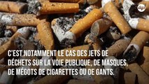 Jeter votre masque, votre cigarette ou vos déchets