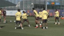 Messi vuelve a trabajar con el grupo y sin problemas