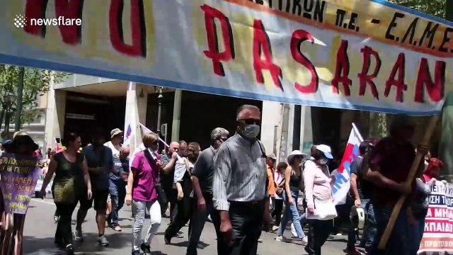 Students and teachers parade through Athens protesting education reforms