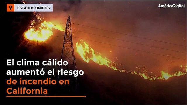 Helicópteros combaten los fuertes incendios en California