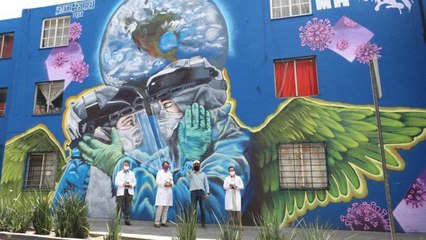 Rinden homenaje con mural a personal médico en alcaldía Miguel Hidalgo