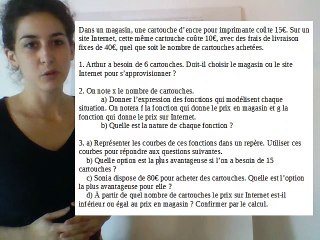 Modéliser avec les fonctions affines