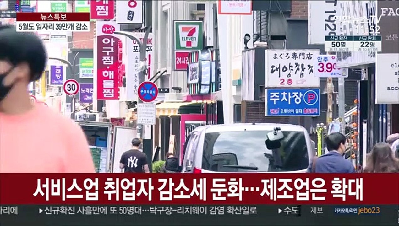 석 달째 코로나 고용 충격…5월도 39만명 감소