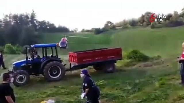 İmdadına helikopter ambulans yetişti