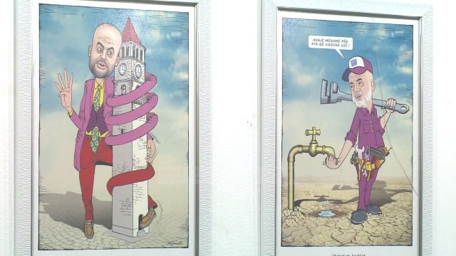 Tre kamberët e Kapexhiut/ Ekspozita me karikaturat e Ramës, Bashës dhe Veliajt