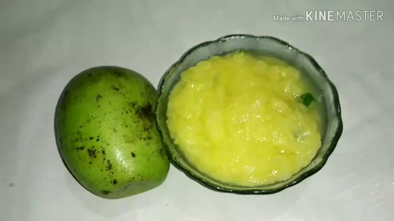 Green mango stuffed recipe . Green Mango Pickle