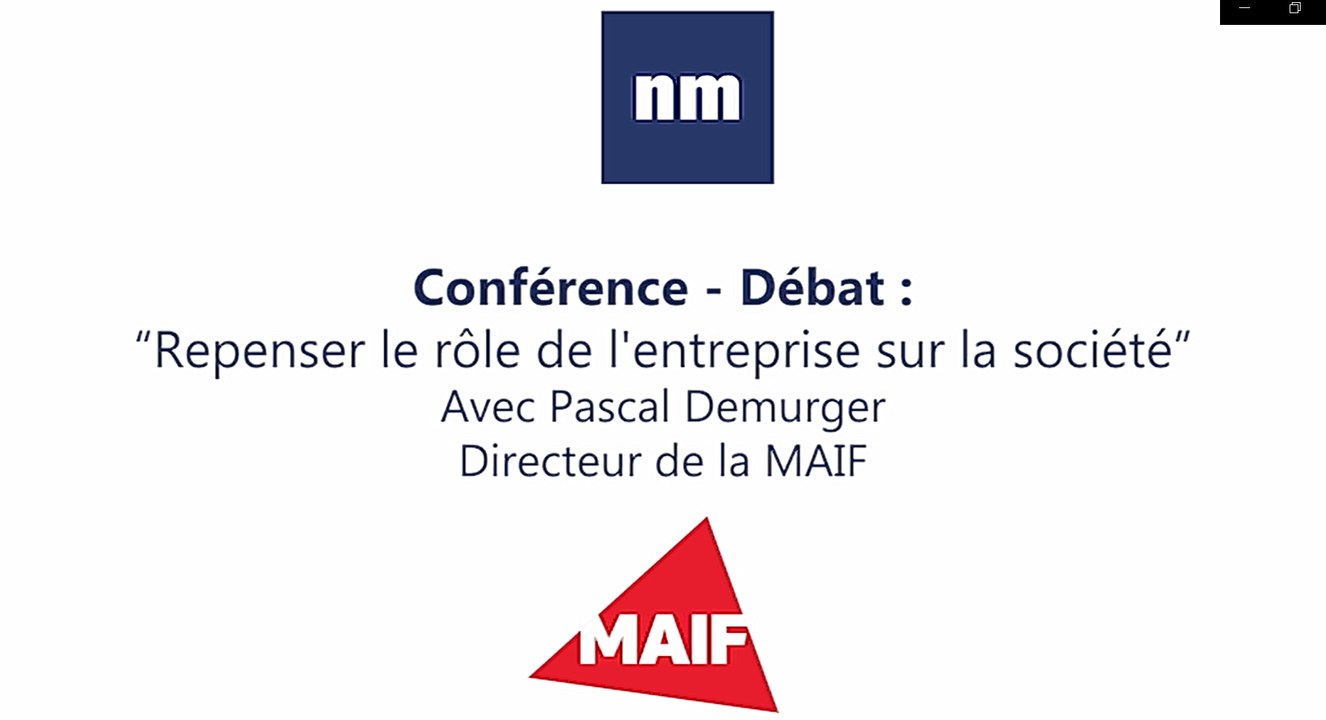 Conférence - débat : "Repenser le rôle de l'entreprise sur la société"