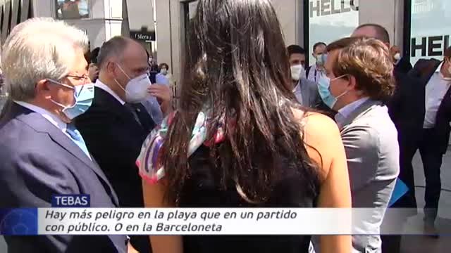 Polémicas declaraciones de Tebas: Hay más peligro en la playa o en La Barceloneta que en un partido de fútbol con público