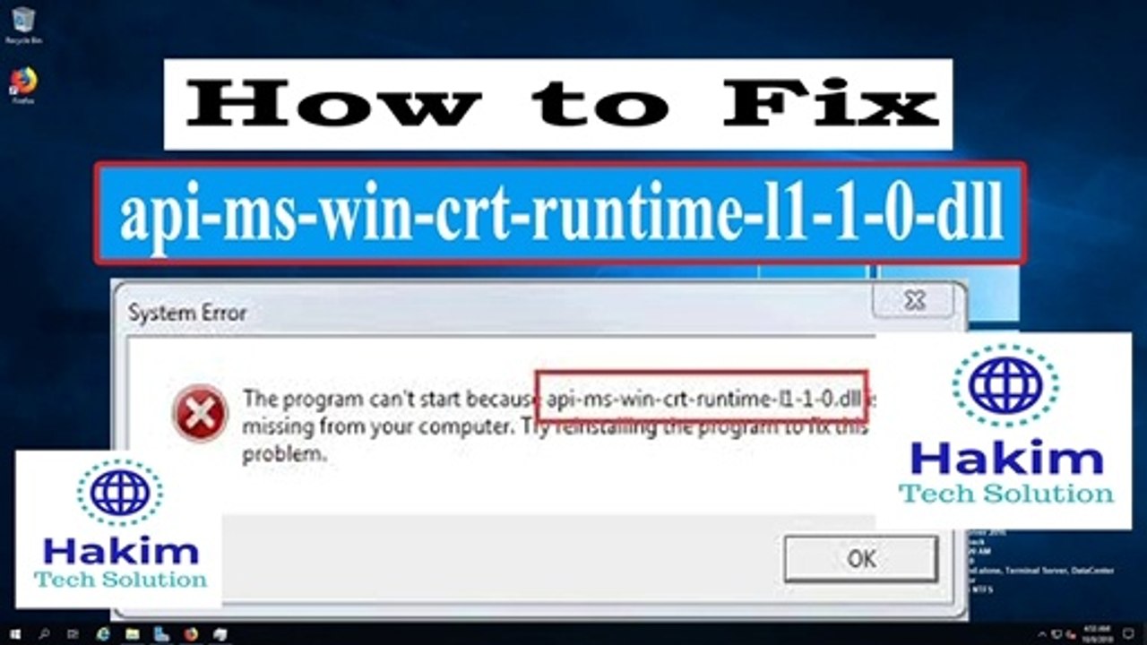 api-ms-win-crt-runtime-l1-1-0.dll Missing Error | how to fix error code
