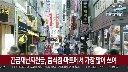 긴급재난지원금, 음식점·마트에서 가장 많이 쓰여