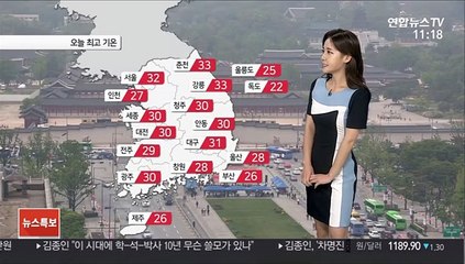 [날씨] 낮 더위 계속…오후 남부 내륙 소나기