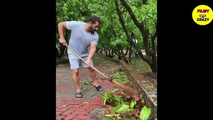 Salman Khan Cleaning Farmhouse Himself After Torrential Rain _ with Jacqueline a