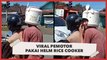 Viral Video Pemotor Pakai Helm dari Rice Cooker